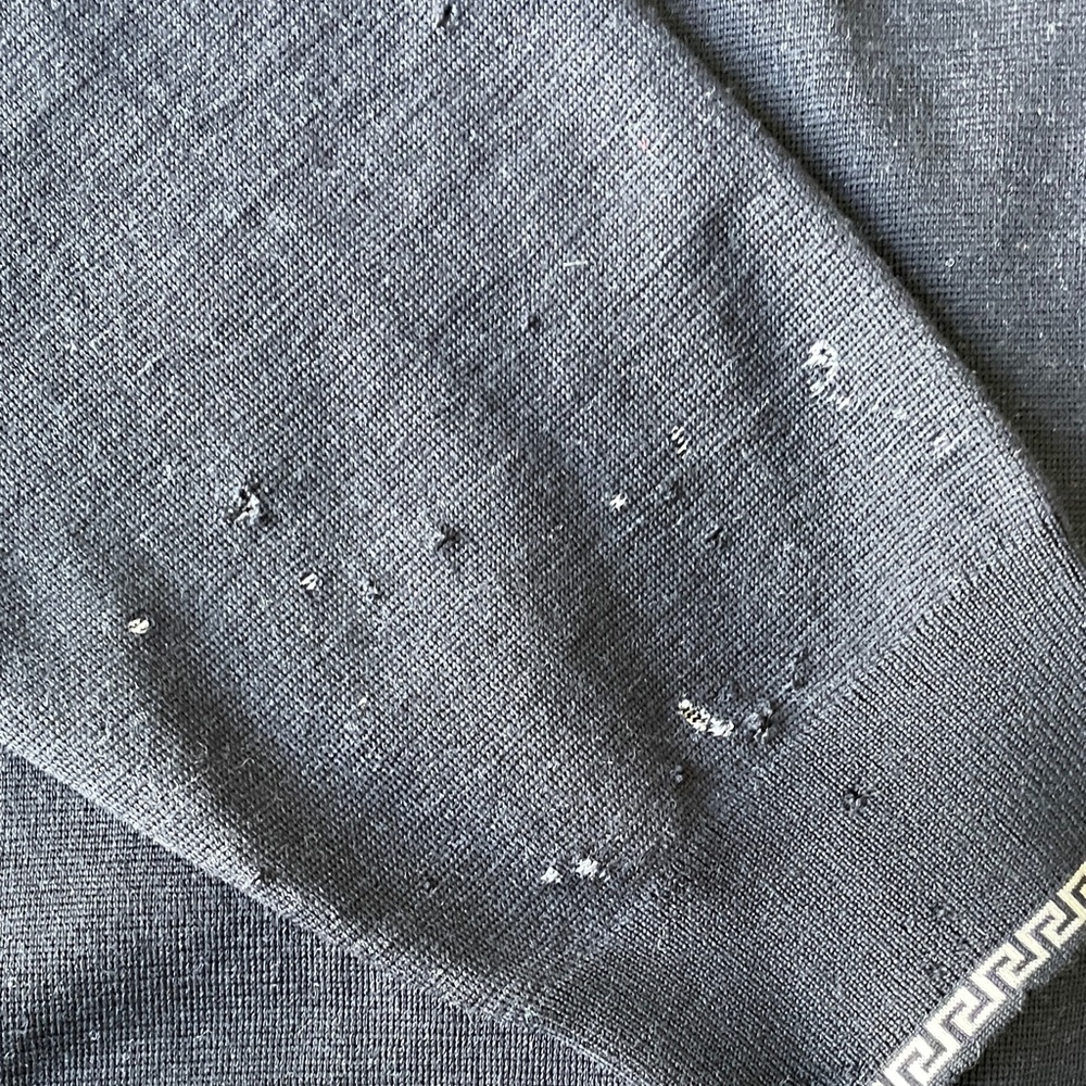 Versace Men's Navy Sweater with Silver Medusa Design - Picture 4 of 9